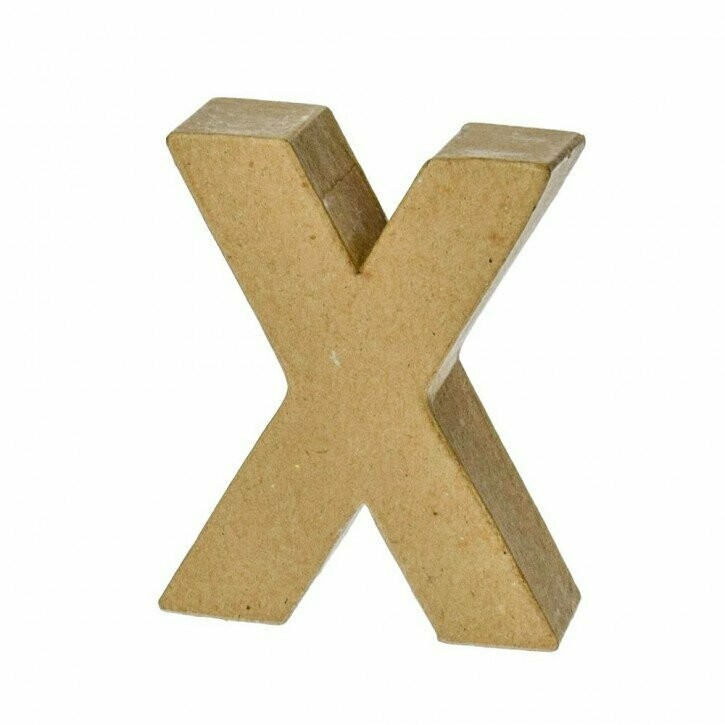 Pappart Buchstabe X Höhe 10 cm